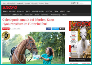 Pferdemagazin ST. GEORG: Geloren HA als Hyaluron-Gelenknahrung